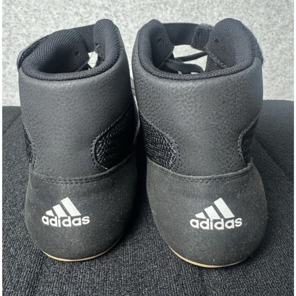 Adidas HVC 2 Black Wrestling Combat Shoes MMA Black & White - AQ3325 - Size 14.5